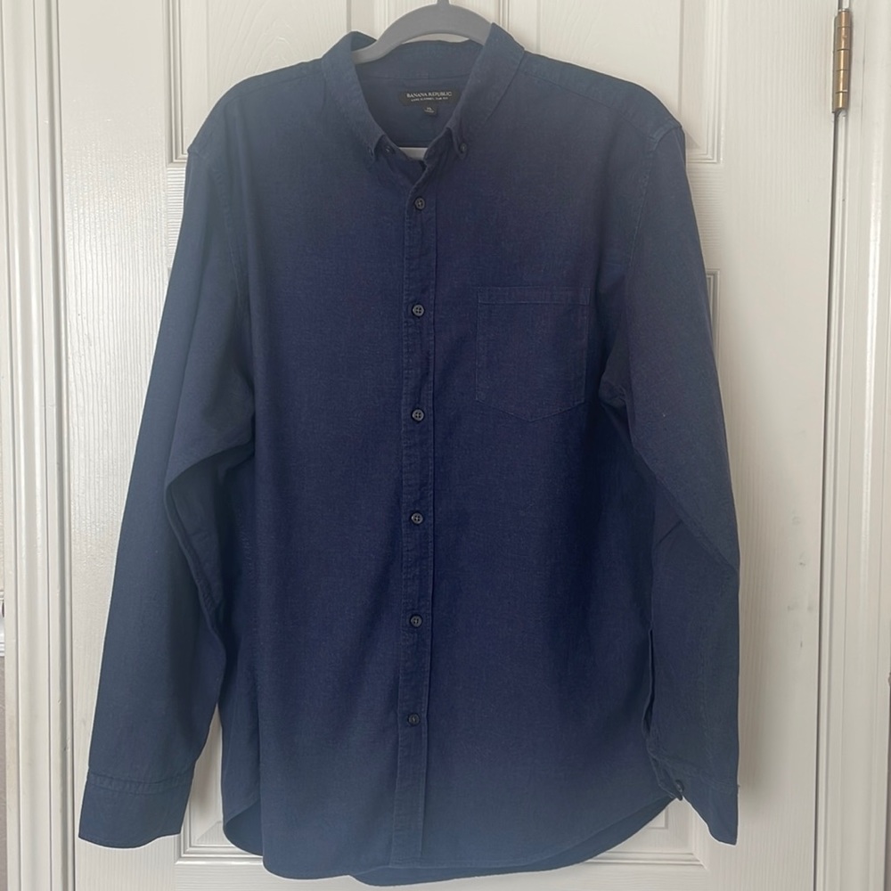 Banana Republic Luce Flannel Slim Fit Shirt Size XL